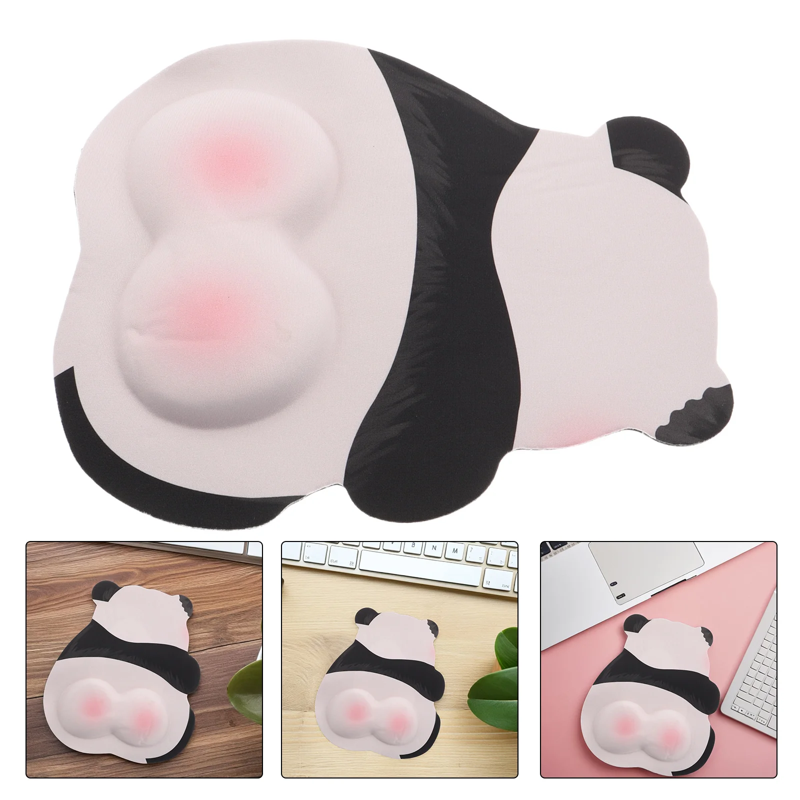 

Kawaii Panda Mouse Pad Cute Design with Wrist Support Comfortable Material Anti Slip Bottom for Computer Gaming Desk Use