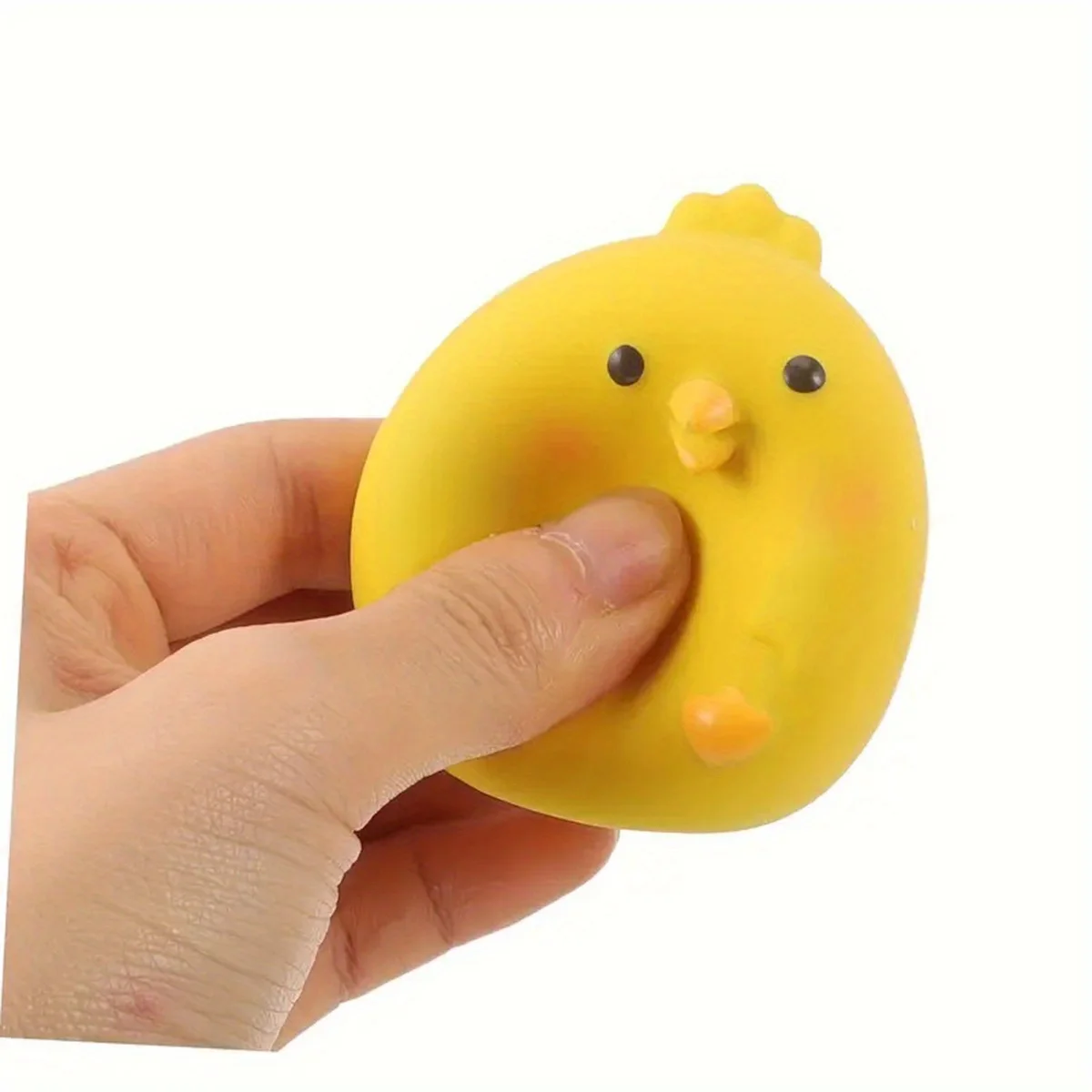 1pc Dog Sounding Toy with Cartoon Little Yellow Chicken Design, Pet Durable Latex Chew Teeth Grinding with Squeaky Dog Toy Ball