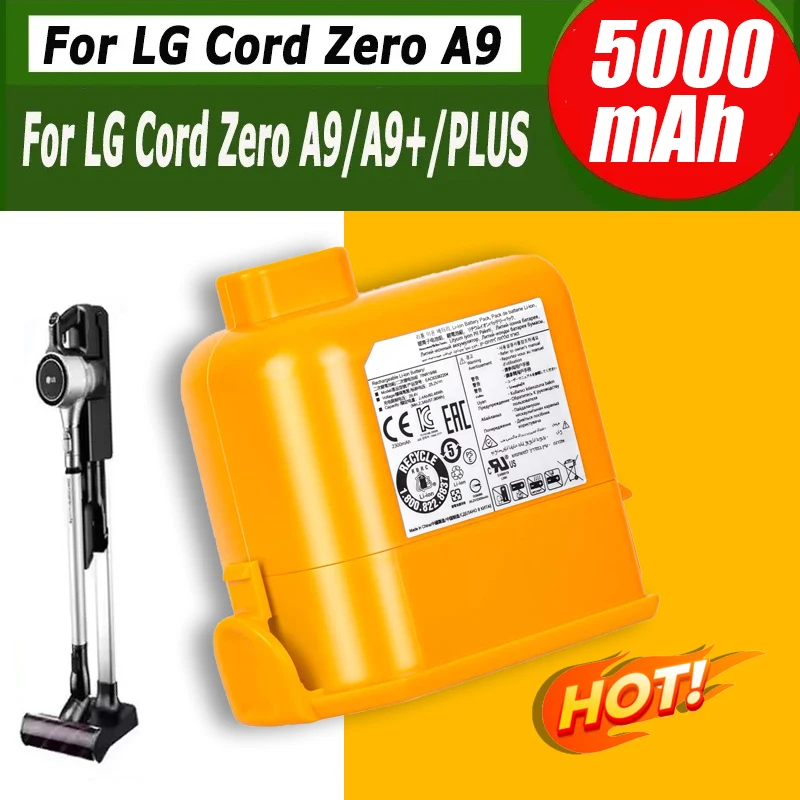 

Аккумулятор для пылесоса 5000 мАч EAC63758601, EAC63382201, EAC63382202, MEV65921201, EAC63382204 для шнура LG Zero A9, A9+, A9 Plus