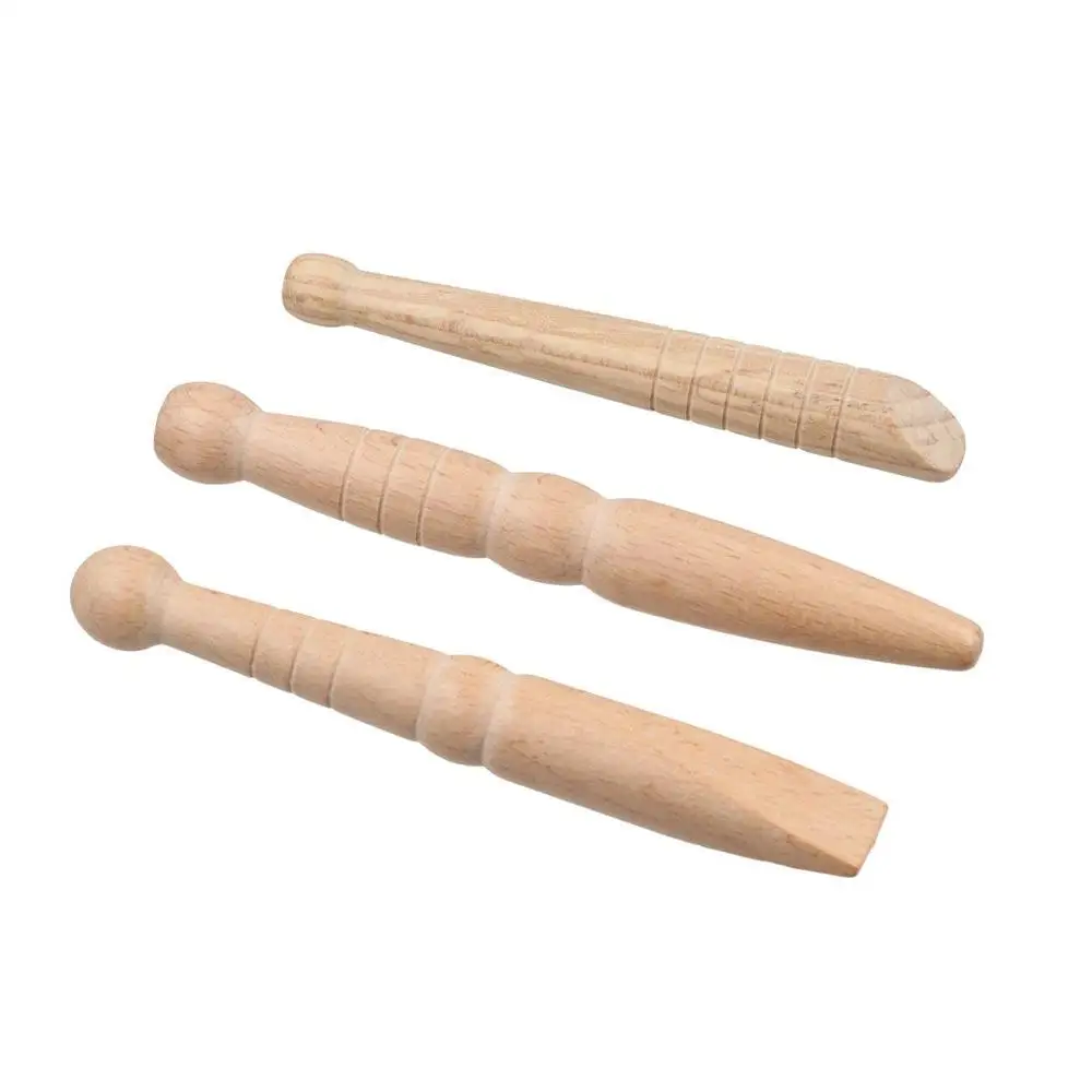 

3 шт., натуральная деревянная массажная палочка для ног и тела, портативный деревянный массажный набор триггерной точки, антицеллюлитный
