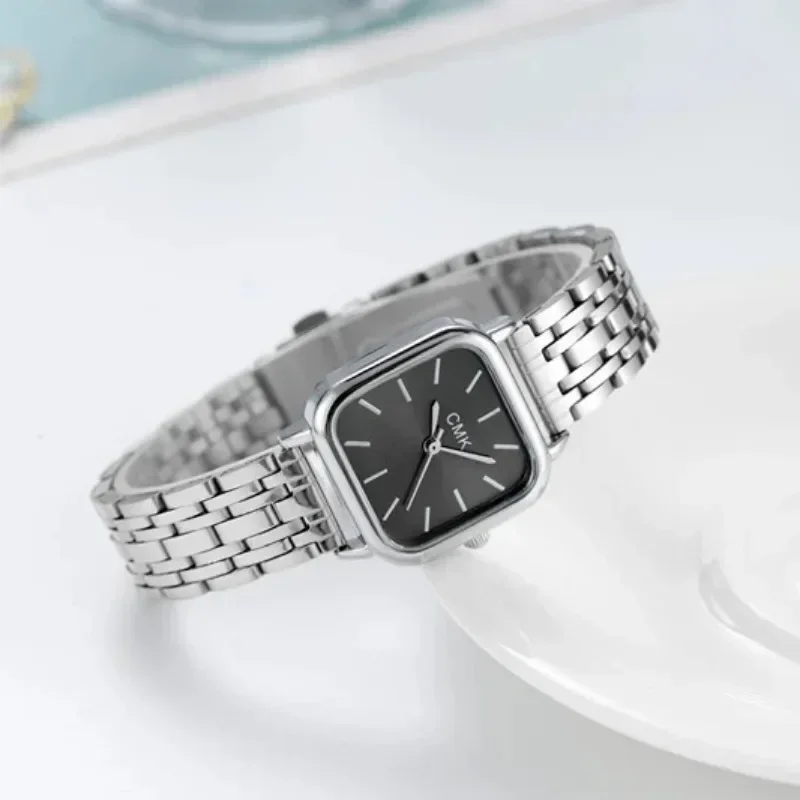 Fashion Minimalist Temperament Watches Stainless Steel Bracelet Watch Women Small Square Quartz Wristwatch Relojes Para Mujer