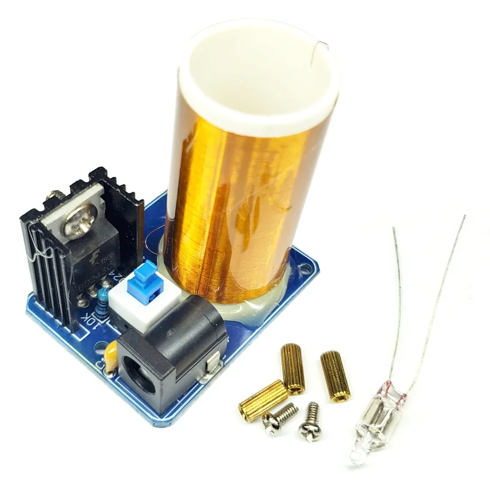 BD243 DIY Mini Tesla Coil Kit Empty Lights Technology Magic Props DIY Electronic Kit Parts Tesla Coil Module BD243C