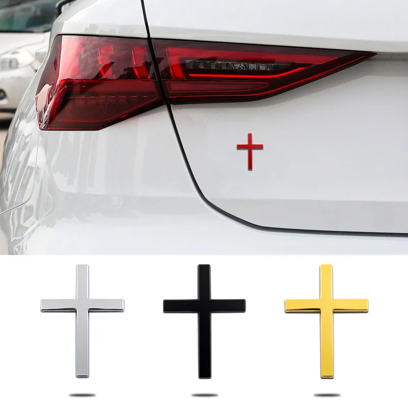 

High-quality Modification Metal 3D Stereoscopic Car Stickers Cross Jesus Body Decoration Scratch Covering Car Accessories