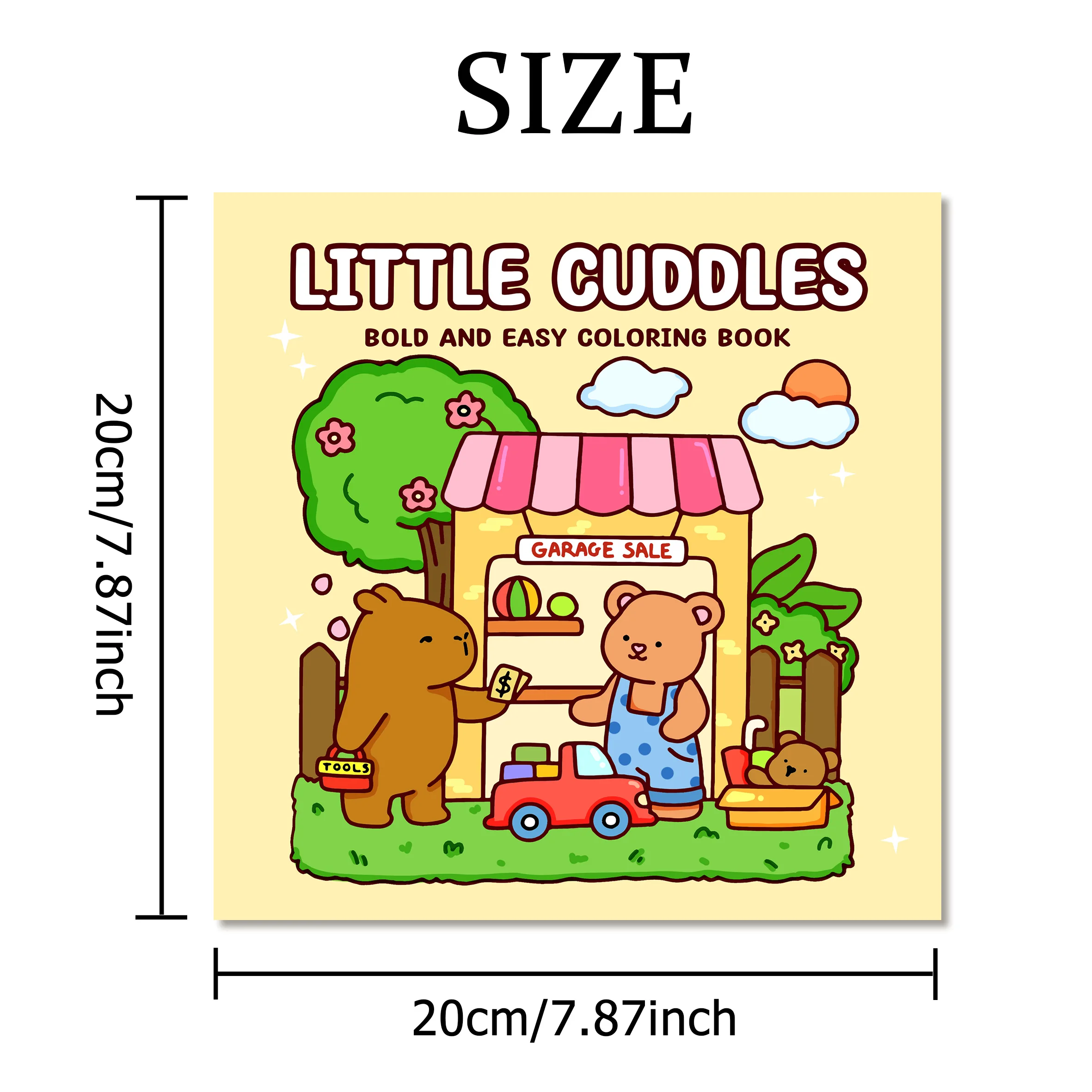 LITTLE CUDDLES Bold-easy Patterns Coloring Book for Adults Cute Drawing Book Perfect Gift for Party and Birthday