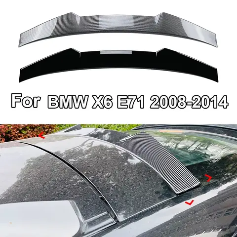 BMW X6 E71 2008-2014 차량용 리어 윈도우 루프 스포일러 윙 리어 범퍼 디퓨저 사이드 스플리터 바디 키트 글로스 블랙 카본 룩
