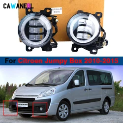 30W Car Front H11 Canbus LED Fog Light Angel Eye DRL Daylight 2 Pieces For Citroen Jumpy Box 2010 2011 2012 2013 2014 2015