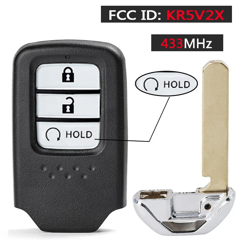 KEYECU 434MHz ID47 FCC ID: KR5V2X 2 / 3 / 4 Buttons Keyless Remote Car Key Fob for Honda CR-V HR-V Pilot City Jazz Civic Grace image 3