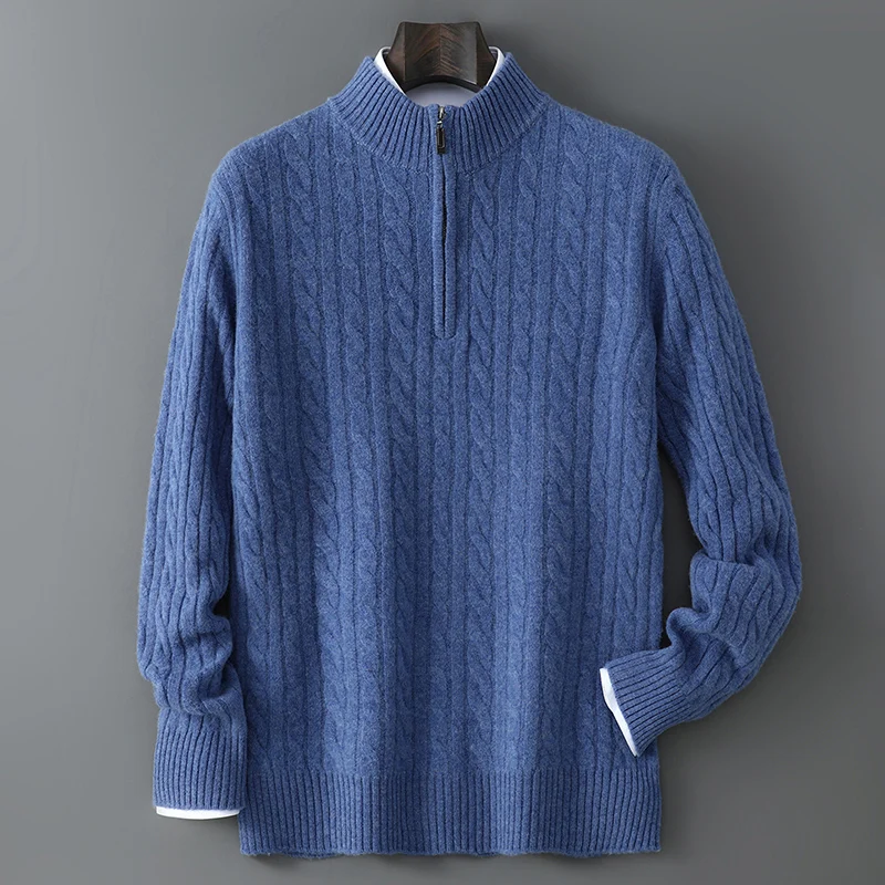 

Hot Selling New Product Pullover Men's 100%Merino Wool Cashmere Sweater High-End Knitted Casual Autumn/ Winter Men's Wool Top
