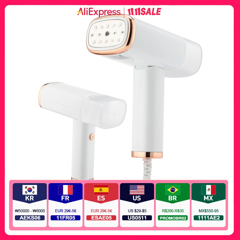 Plancha de vapor portátil de mano, Mini vaporizador plegable de 1000W para colgar ropa, planchado en seco y húmedo para viaje en casa