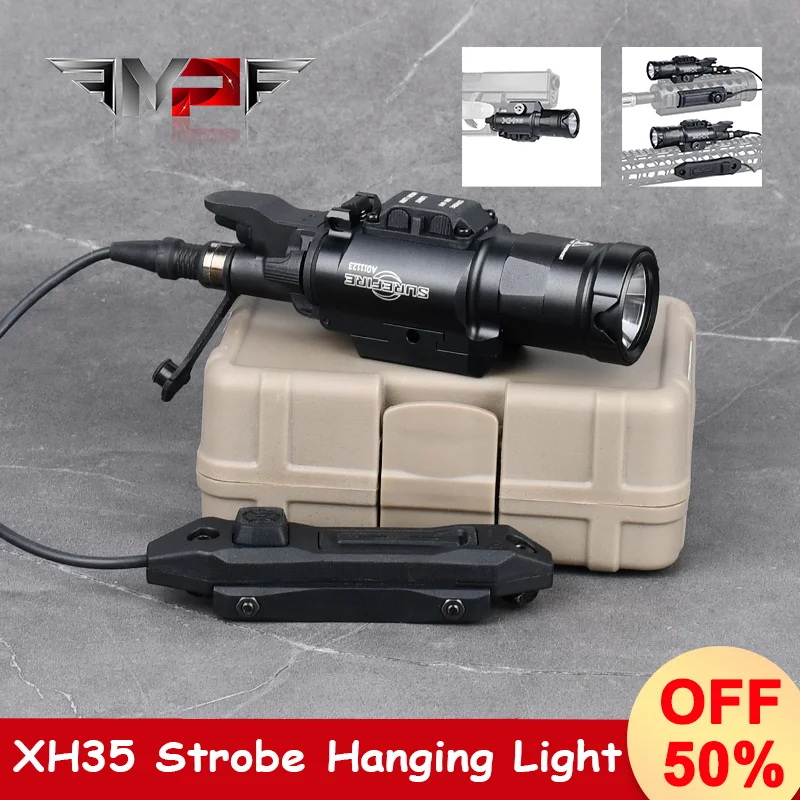 

WADSN TacticaFlashlight XH35 Strobe Hanging Light Pistol Gun Strobe LED Light Fit 20mm Rail Airsoft Hanging Hunting Flashlight ﻿