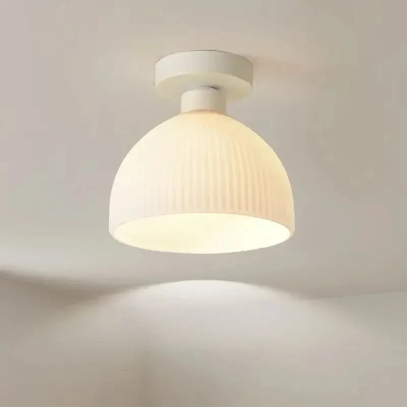 Road Lamp Nordic White Cream Lonely Wind Balcony Ceiling Lamp Is Extremely Simple Modern Entrance Lamps.