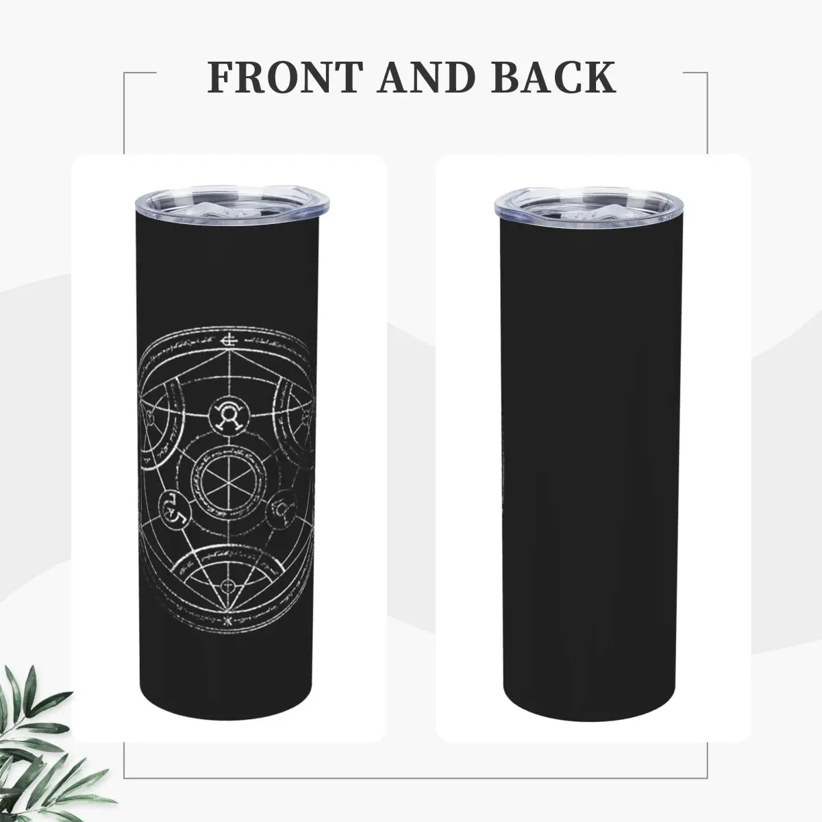Human Transmutation Circle - Chalk Stainless Steel Tumbler Vacuum Insulated Mugs Thermal Cold Cup Straw With Lid 20oz