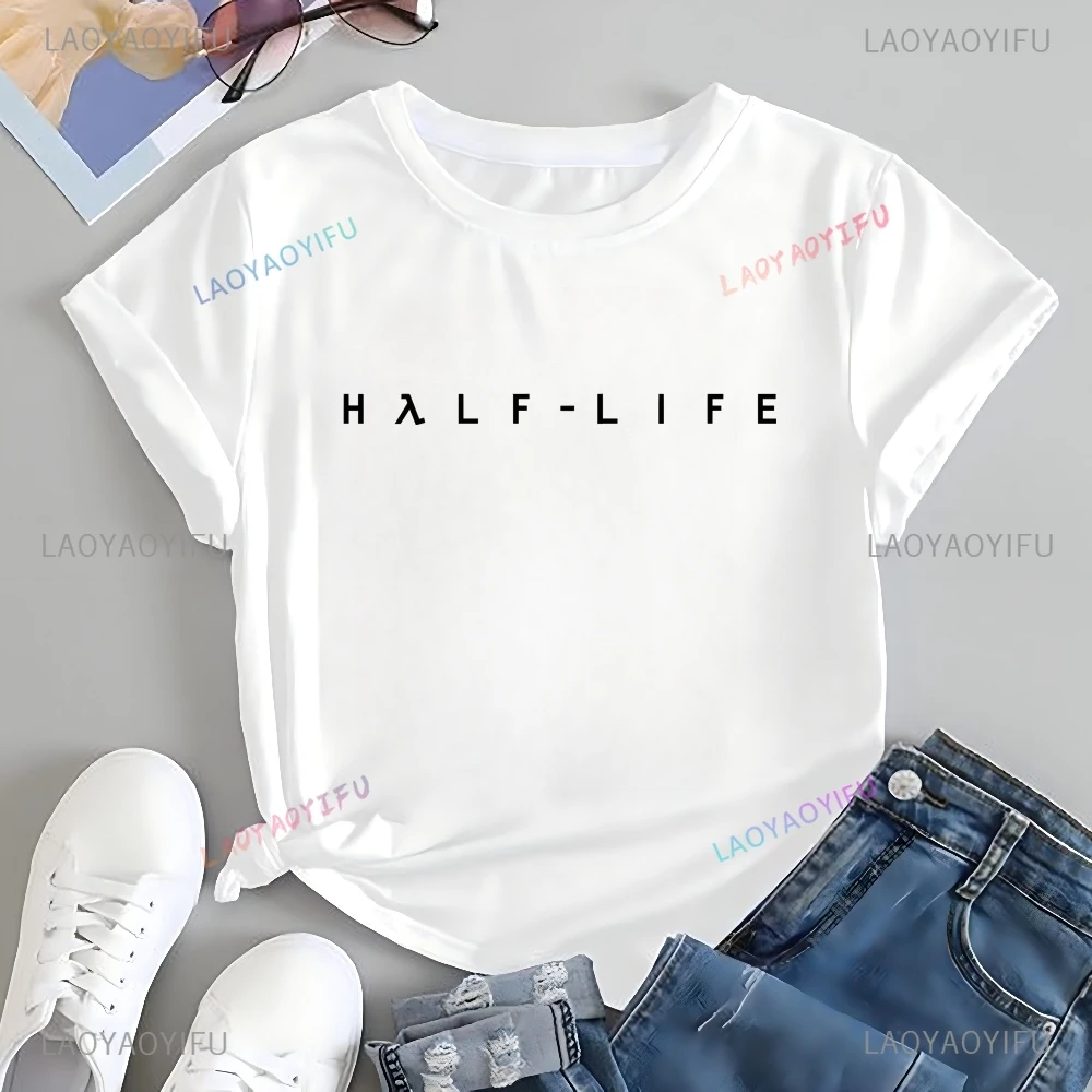 

Оригинальная футболка с принтом Half Life Топ Half Life Нейтральный тренд Harajuku Рубашка унисекс с короткими рукавами Большая футболка с узором