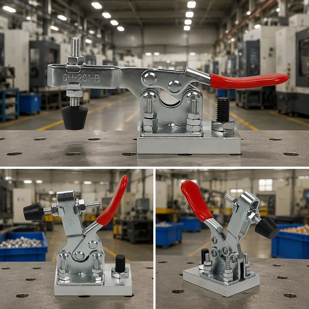 LY Work Table Metal Clamp 4pcs Holding Capacity Horizontal Toggle Clamp CNC Woodworking Chuck Fixture Metal Quick Release Tool