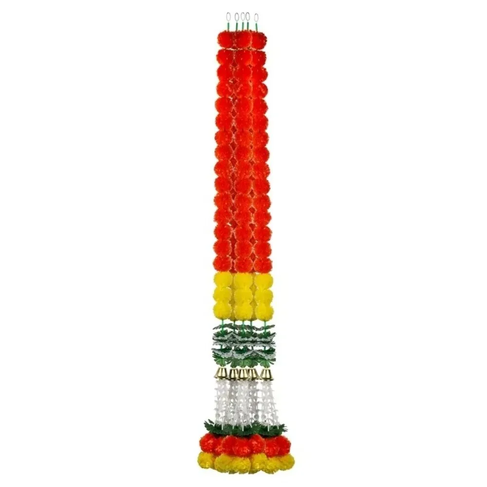 DIY القطيفة جارلاند ​ ​   ديكور أحداث Pooja Diwali Fiesta زهور القطيفة ​ ​   قابلة لإعادة الاستخدام قابلة للانحناء ​ ​   أكاليل زهرة القطيفة