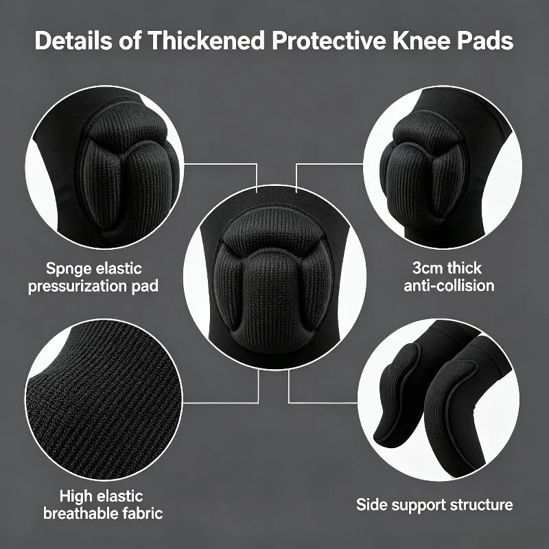 Protective Knee Pads Thicken Sponge Brace Knee Guards Volleyball Extreme Sport For Dancing Anti collision Elastic Knee Protector