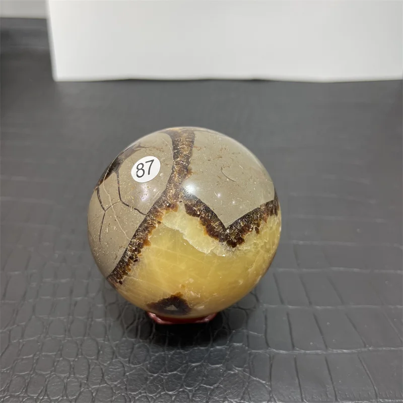 AAA Rare Natural Septarian Nodule  Crystal Nunatak Turtle Stone Ball