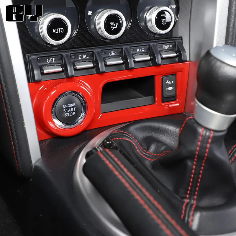 For Toyota FT86 GT86 Subaru BRZ 2012-2020 ABS carbon fiber Start Stop Engine Button Panel Trim Decorative Cover Car Accessories