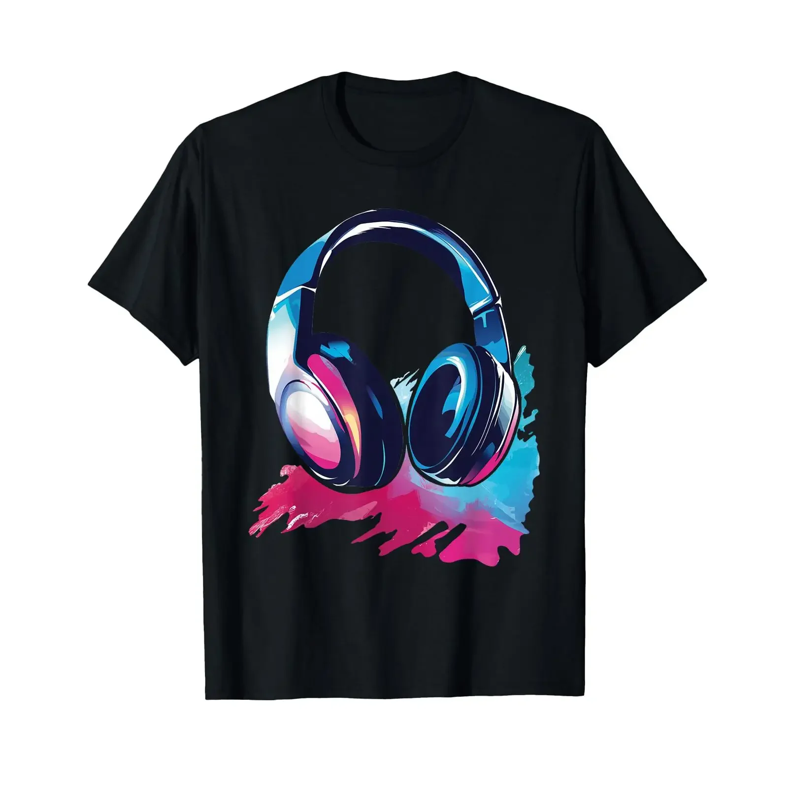 Headphones Music Lover Musican DJ Gamer Gaming T Shirt vintage Washed Top For Everyday Wear streetwear Comfortable