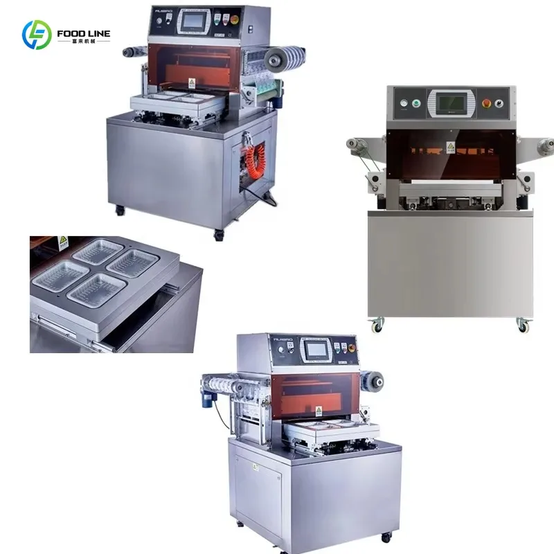 Customized Nitrogen Filling Food Sealer Machine MAP Tray Sealing Packer Modified Atmosphere Ready Meal Packaging Machine