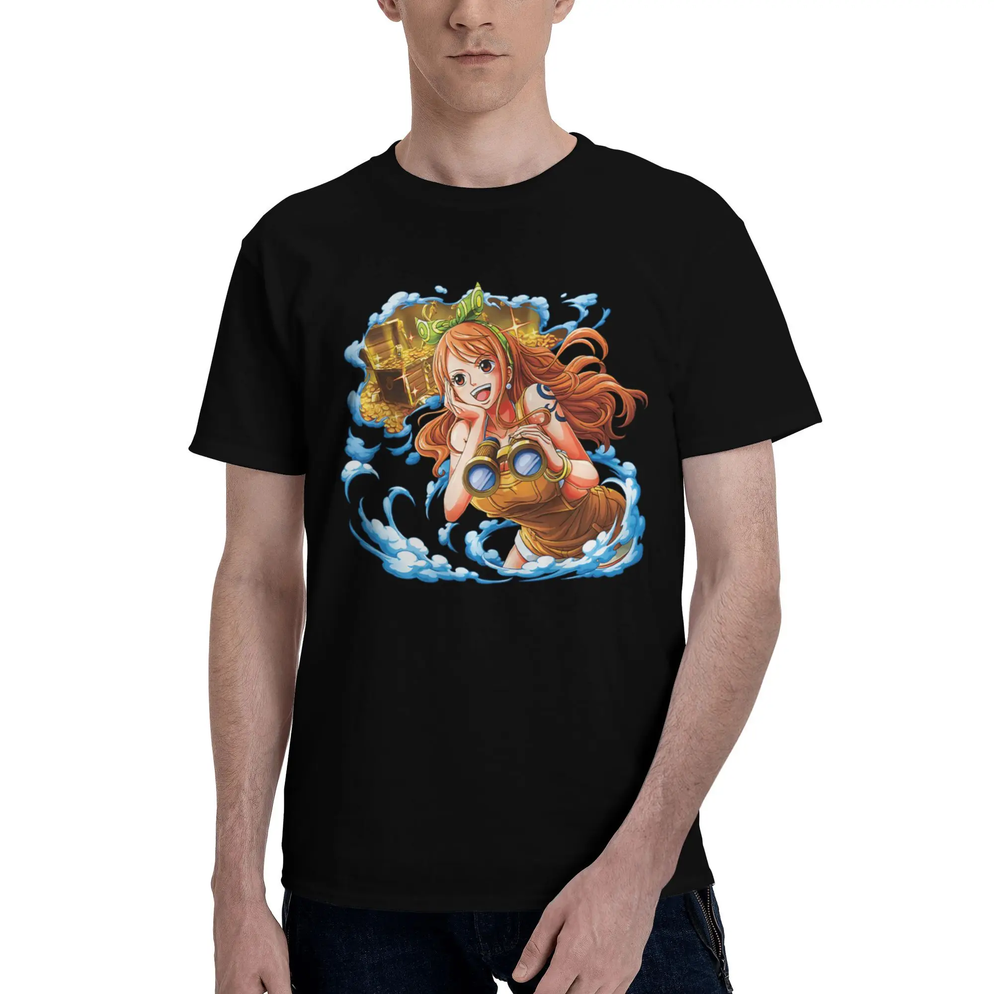 

Custom Nami Tshirt for Men Short Sleeve Print T Shirt Cool One P-Pieces T-shirts Slim Fit Soft Cotton Tee Tops Gift Idea