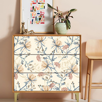 Cute Floral Wallpaper Self-adhesive Waterproof Room Home Decoration Removable Wall Paper PVC Furniture Cabinet Wall Sticker