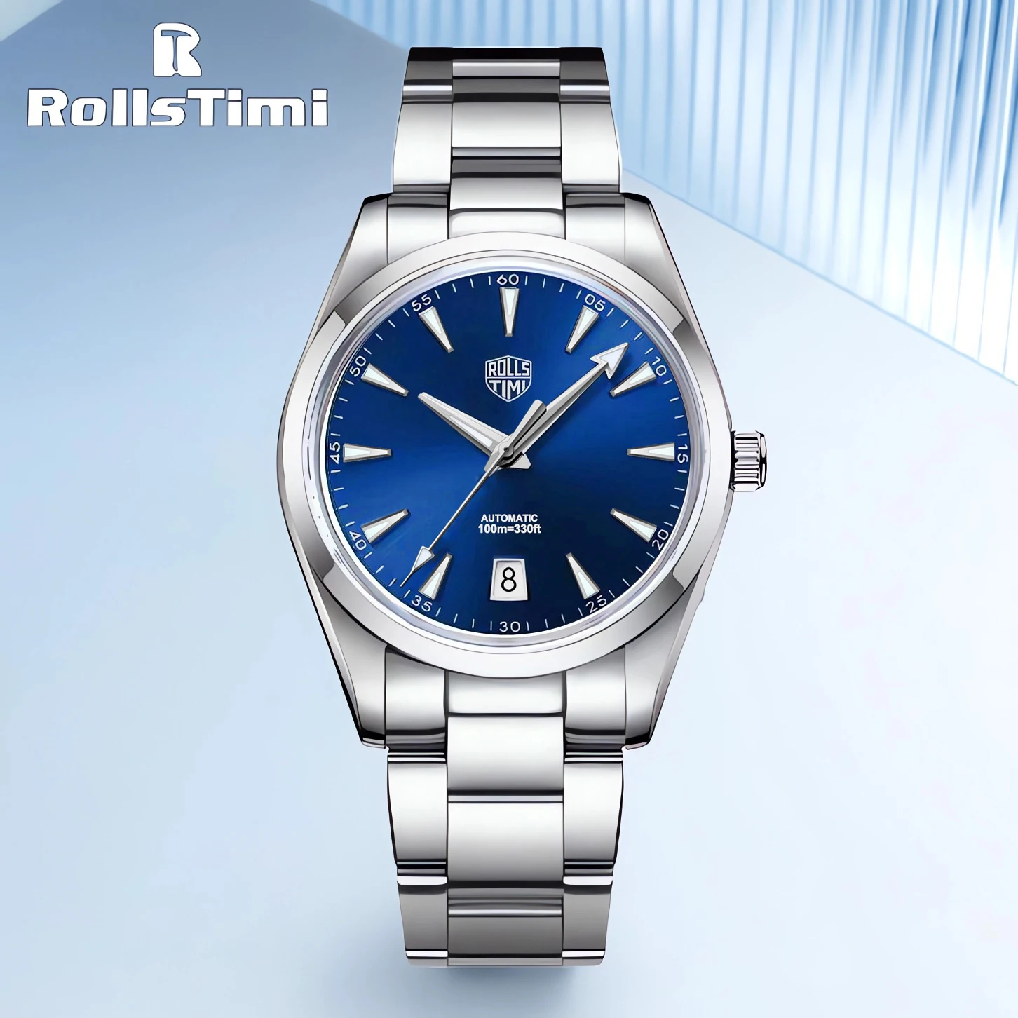 Roollstimi New Men\'s Mechanical Watches NH35A Luxury Automatic Watch For Men AR Coating Sapphire 10Bar BGW9 Luminous Wristwatch