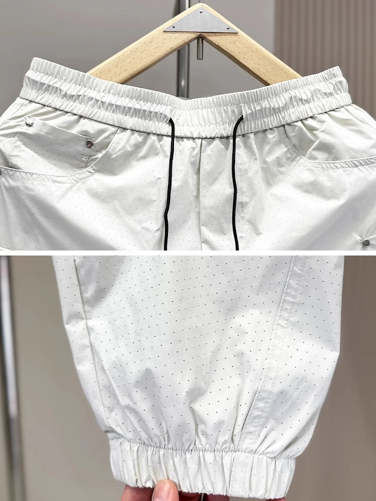 

Мужские летние новые дышащие свободные спортивные брюки Sle Me, повседневные брюки Qui Dry Nine Points, модные брендовые молодежные активные брюки