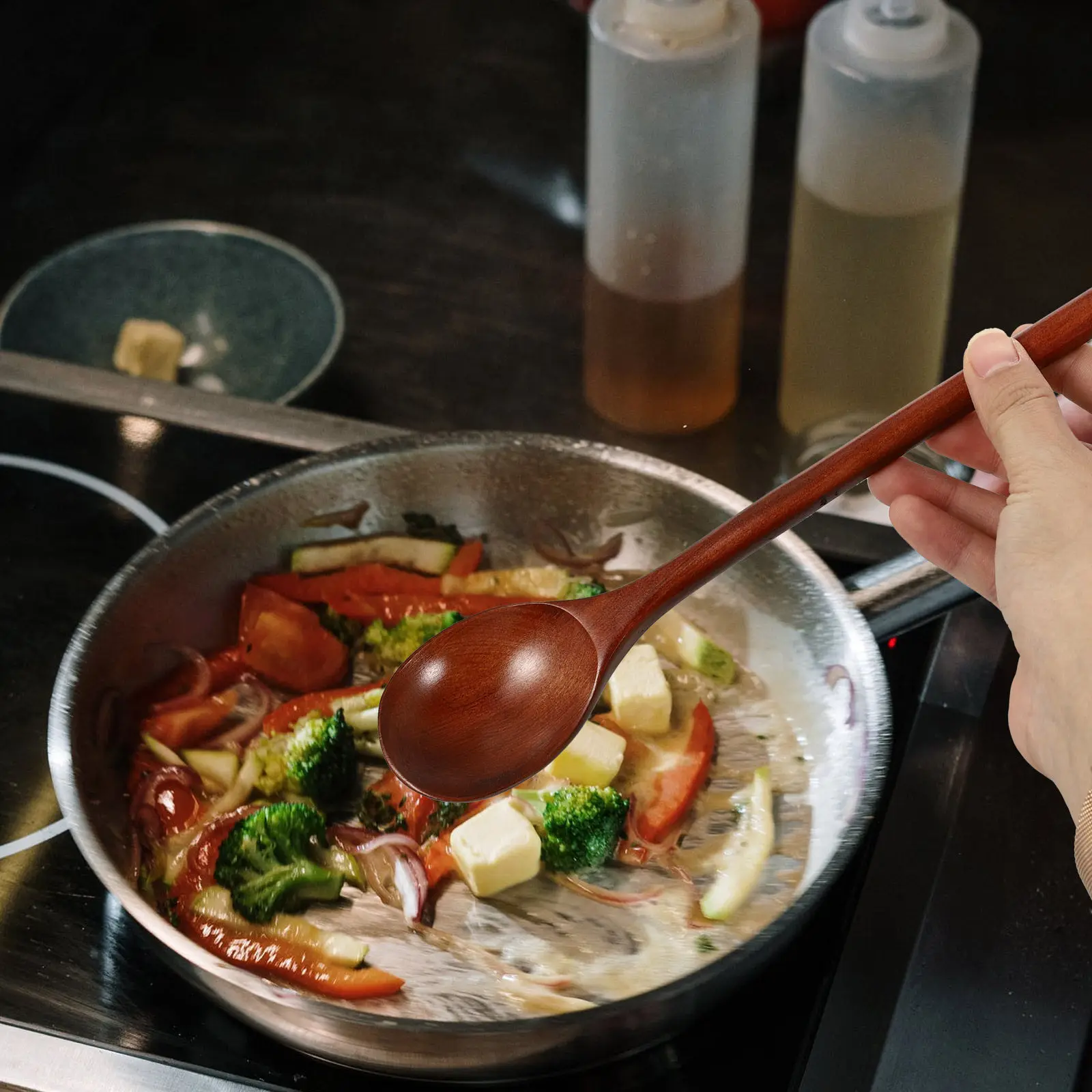 Wooden Spoon Round Smooth Surface – Eco-Friendly, Easy-Clean Cooking Spoon for Soup, Rice, Porridge, Ice Cream & Cakes