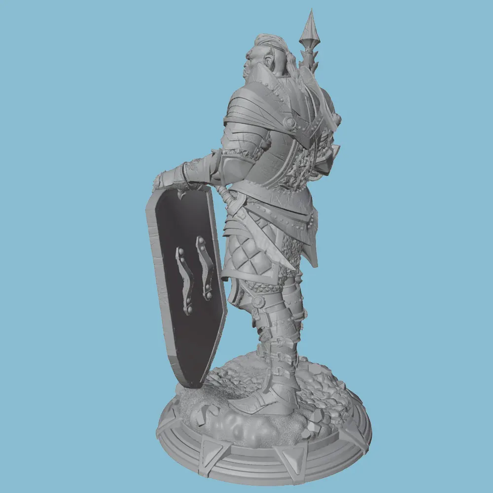Figura Guerrero Caballero en resina 75mm sin pintar para wargames - imagen 4