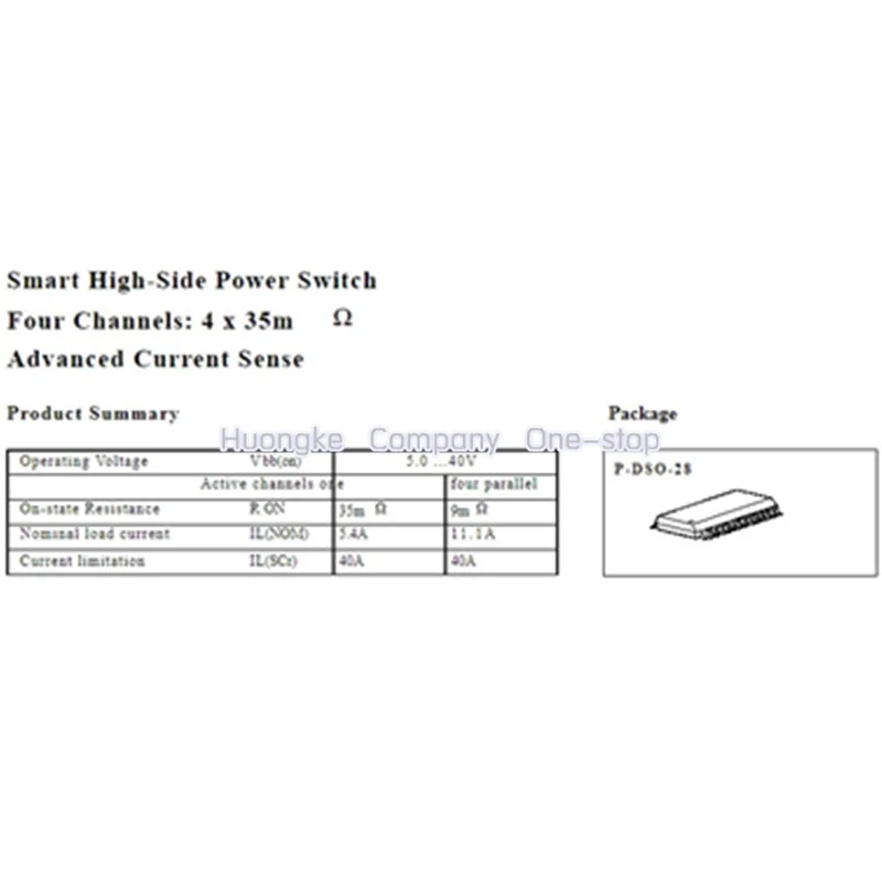 5pcs/lot BTS737 S2 BTS737S2  BTS737S3 S3  SOP-28 Smart High-Side Power Switch Four Channels: 4 X 35mΩ Advanced Current Sense