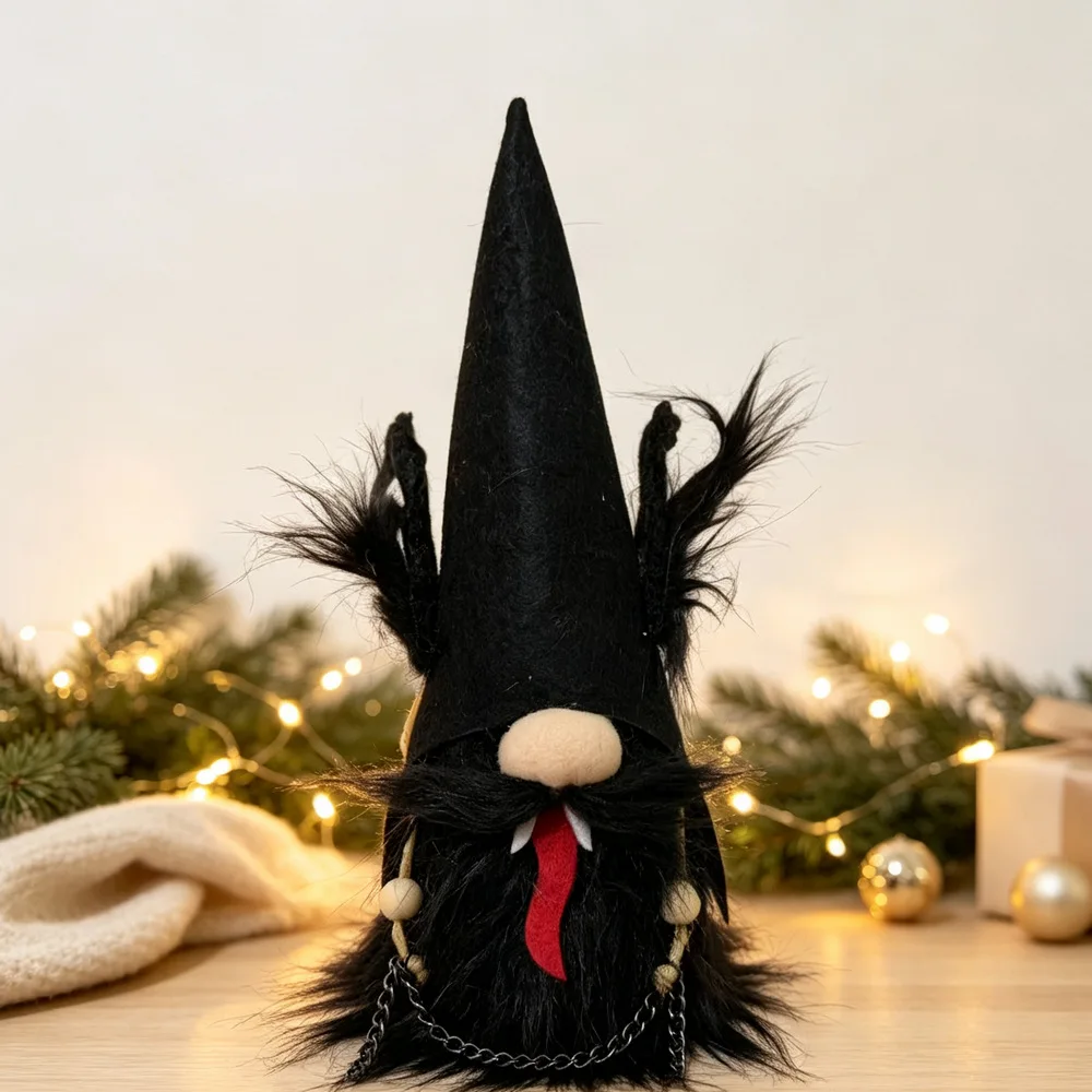 100Pcs Black Faceless Dwarf Ghost Vampire Doll Ornaments Halloween Party Hanging Decorations