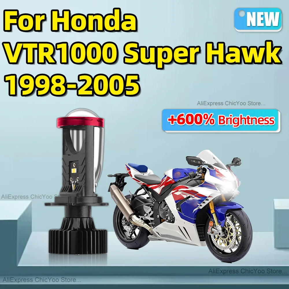 

For Honda VTR1000 Super Hawk 1998 1999-2005 H4 LED CSP Projector Lens Motorcycle Headlight Bulb Motorbike Headlamp 12V 15000LM