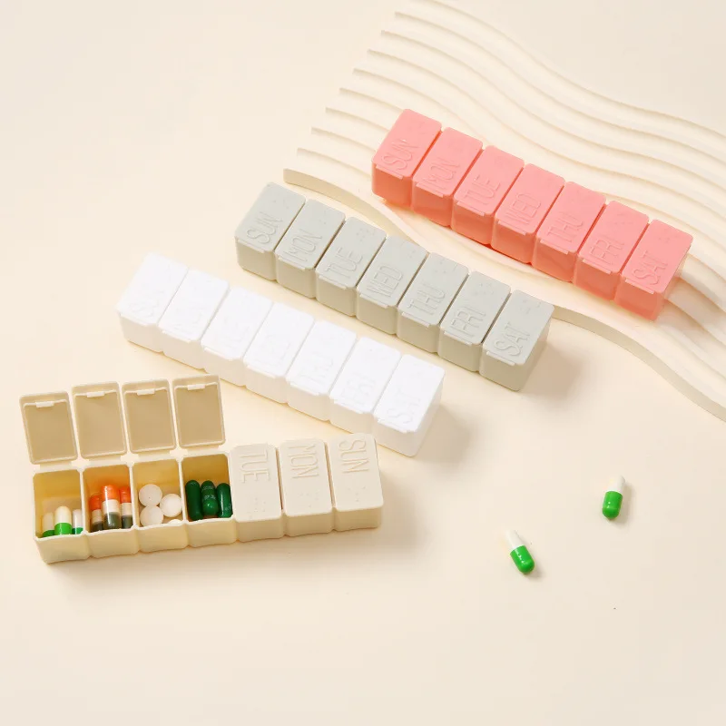 Pill Box Strip Type 7 Days A Week Medicine 7 Compartments Sub-packing Medicine Box Convenient Storage Box Pill Organizer
