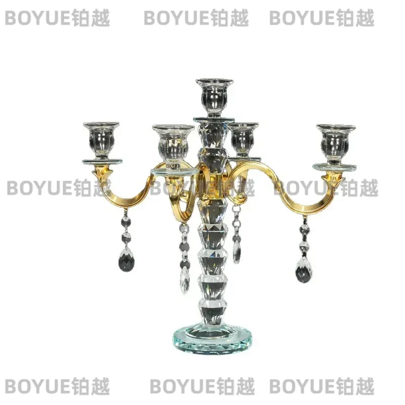 Luxury Crystal Diamond Candle Holder Glass Tealight Stand Elegant European Wedding Centerpiece Table Decor Romantic Home