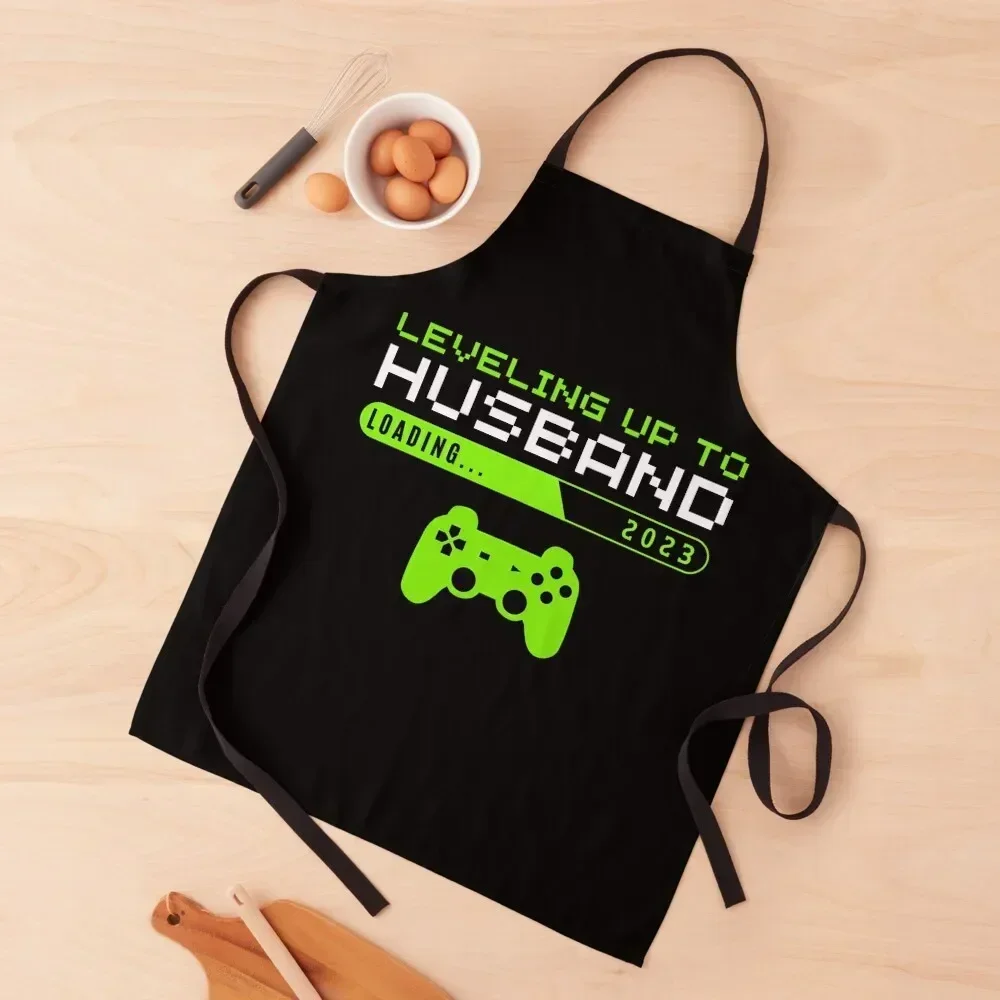 

Leveling Up to Husband est 2023, Groom Video Game Lovers Engagement Funny Apron Ladies beauty master Apron