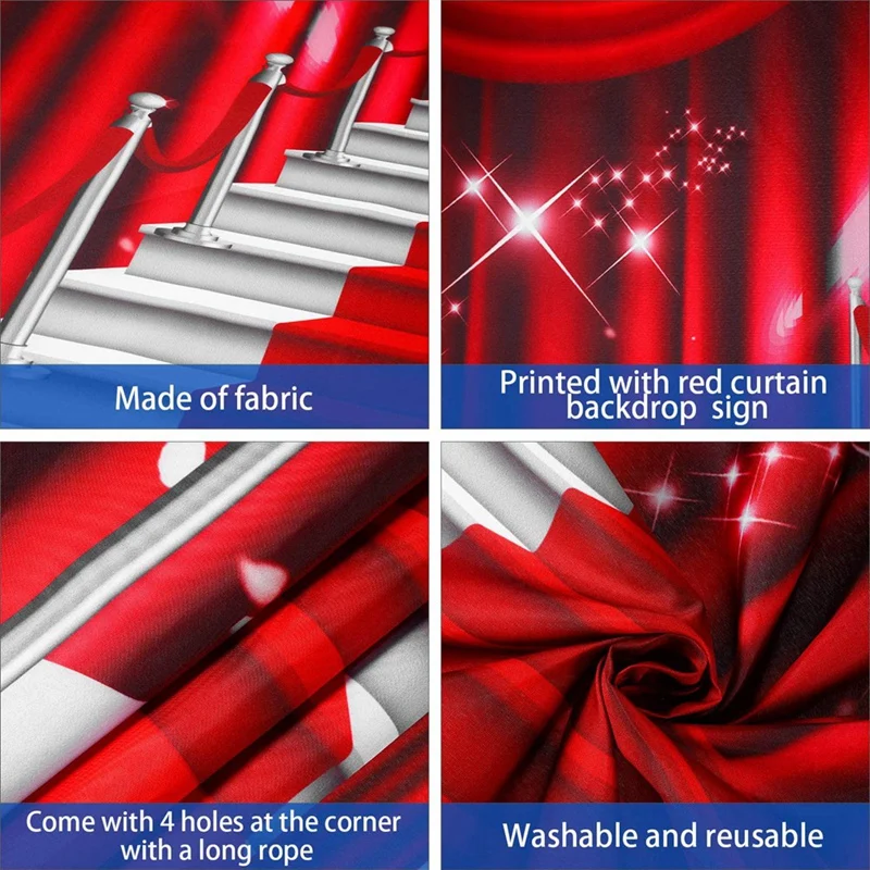 1 PCS Large Red Red Curtain Backdrop Banner Photography Backdrop Photo Background Studio Prop For Decorations