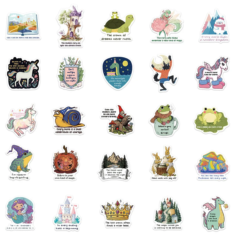 50 STKS Cartoon Inspirerende Sprookje Sticker DIY Decoratie Mobiele Telefoon Case Notebook Speelgoed Cadeau Leuke Skateboard Sticker
