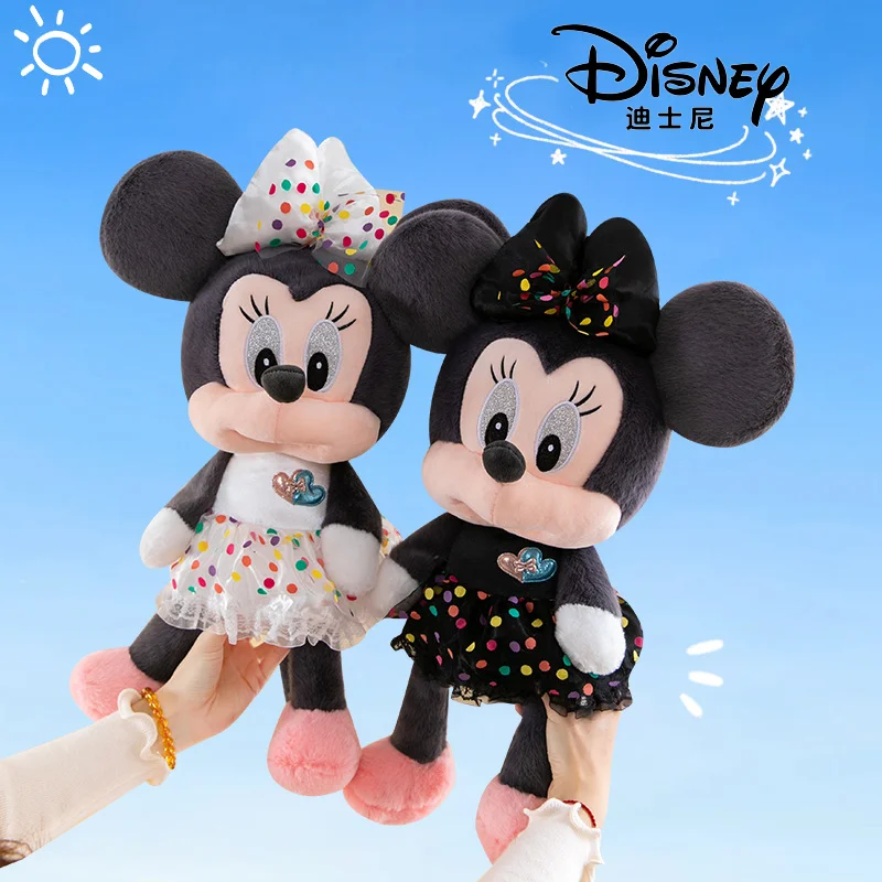 Disney Cartoon Skirt Mickey Mouse Plush Toys Soft Stuffted Plushies Sofa Decoration Throw Pillow Couple Ornament Doll Kids Gift