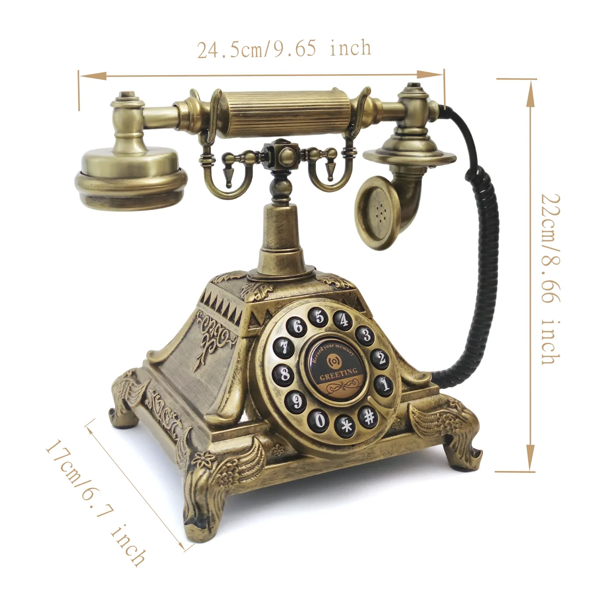 Sprach-Gästebuch-Telefon, Audiolibro-Gästebuch, Klassisches Retro-Telefon für Hochzeit, Ruhestand, Abschlussfeier, Geburtstag, Party – Detail 4