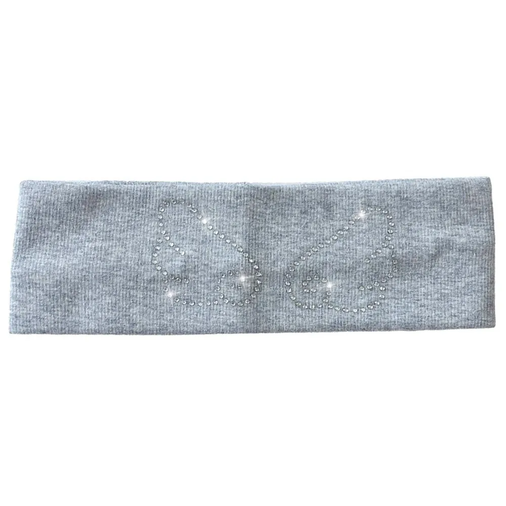 Fashion Angel Wings Knitted Headband Elastic Wide Edge Hair Strap Rhinestone Decor Anti Sweating Yoga headband for Women