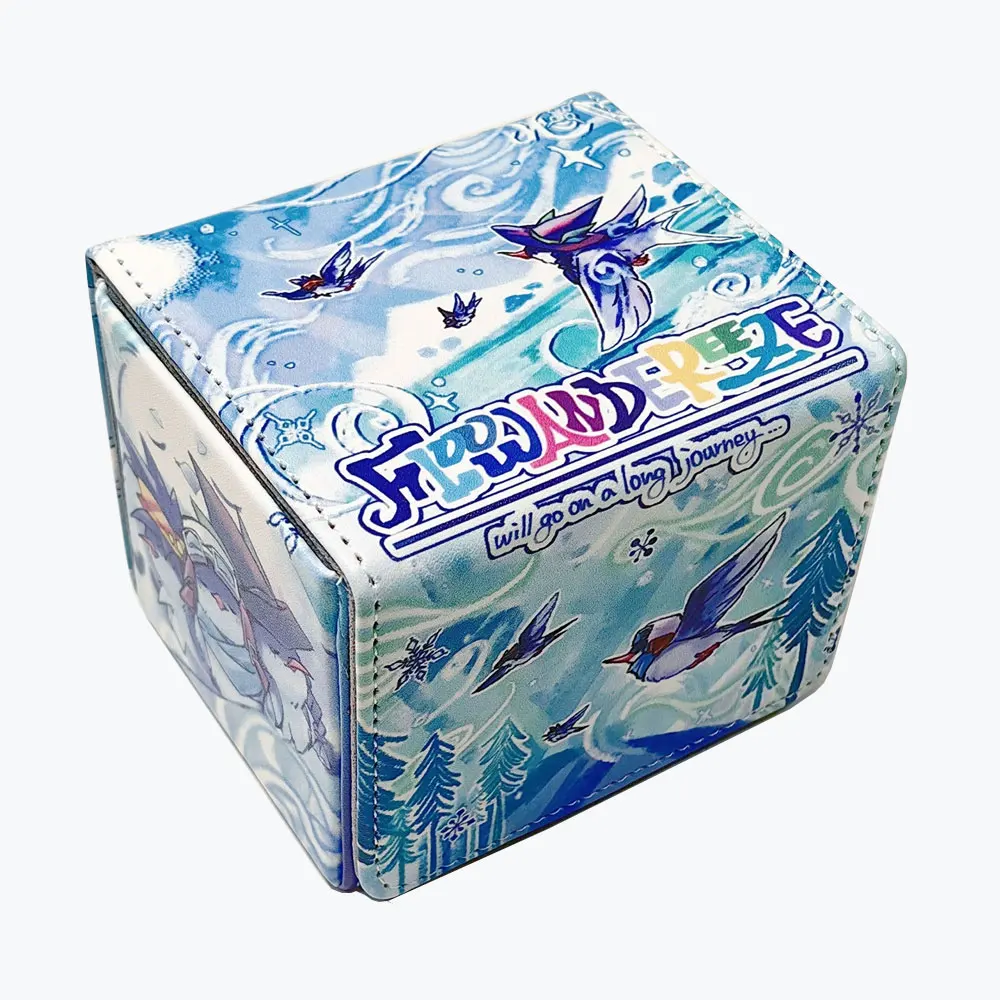 100+ PU Anime Cards Storage Box Deck Board Game TCG Cards Box Protector Bag for MGT/Pkm/Yu-gi-oh/Trading Card Collecting Game