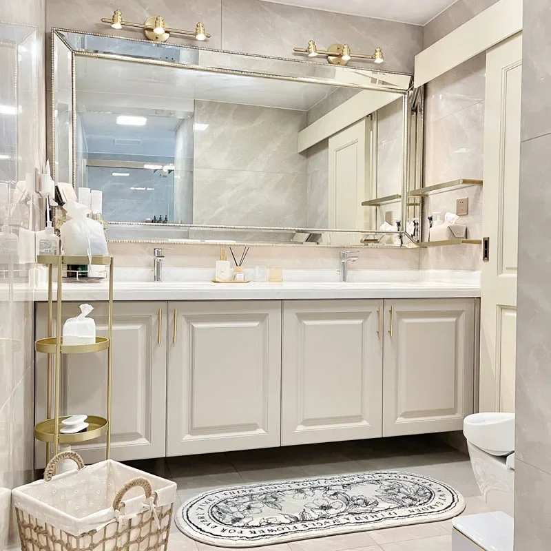 

Дизайн шкафа для ванной комнаты, французский роскошный вертикальный органайзер для хранения макияжа, украшение для настенной раковины Badkamer Meubel, шкаф для ванной комнаты