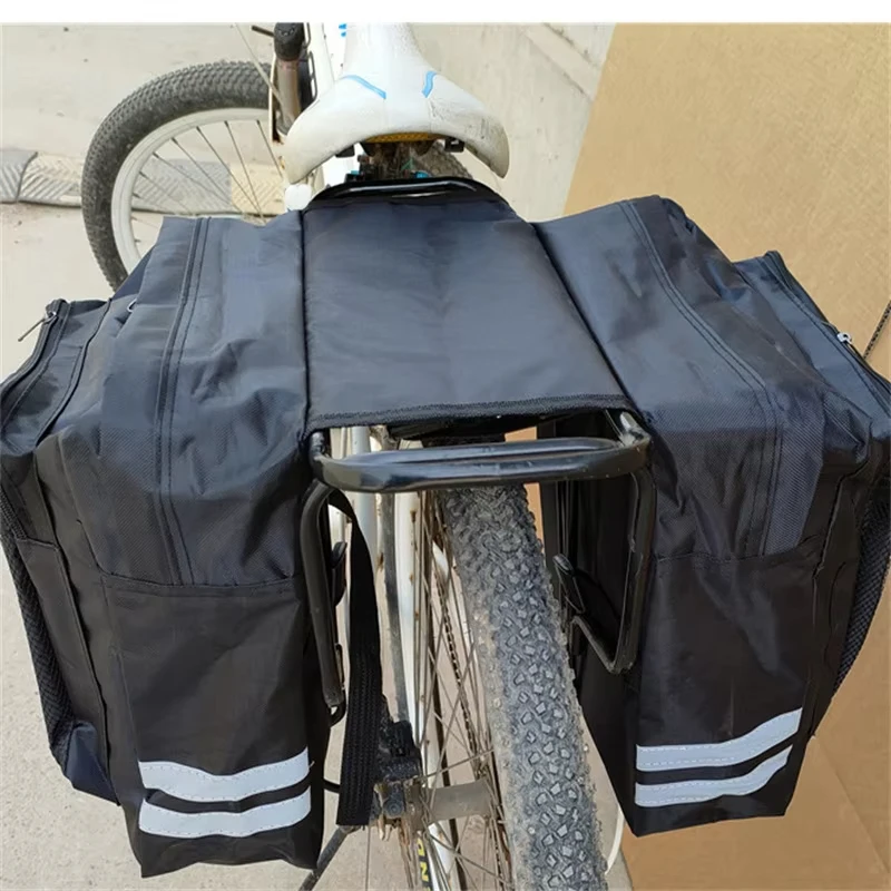 Cycling Double Side Rear Rack Bike 2 In 1 Camo Trunk Bag Mountain Road Bicycle Tail Seat Pannier Pack Luggage Carrier Bike Bag image 2