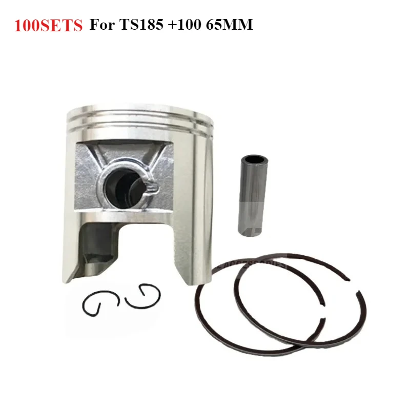 100 Uds motocicleta + 100 65MM Pin de orificio grande 16mm Kit de anillos de pistón para Suzuki TS185 185cc TS 185 TC185 DS185 accesorios piezas de motor