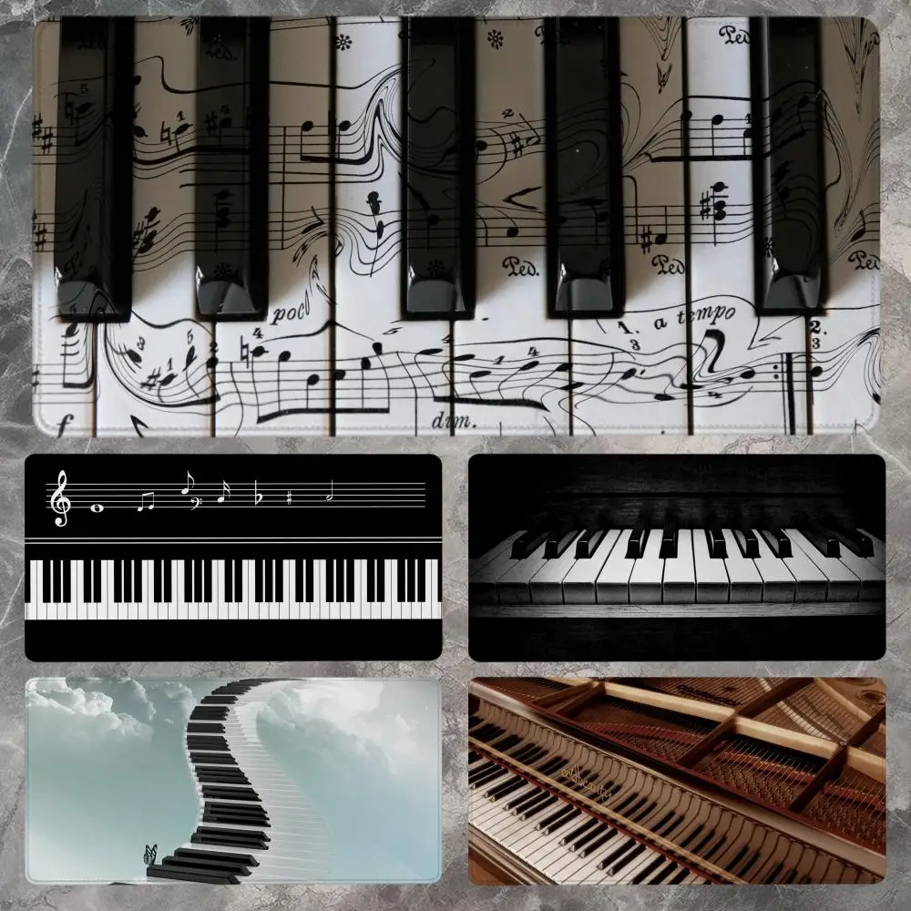 

Трендовый винтажный коврик для мыши с музыкальными нотами, фортепиано, 90x40 см, нескользящий игровой коврик для мыши, геймерский коврик для киберспорта, игровой механический коврик для мыши XXL