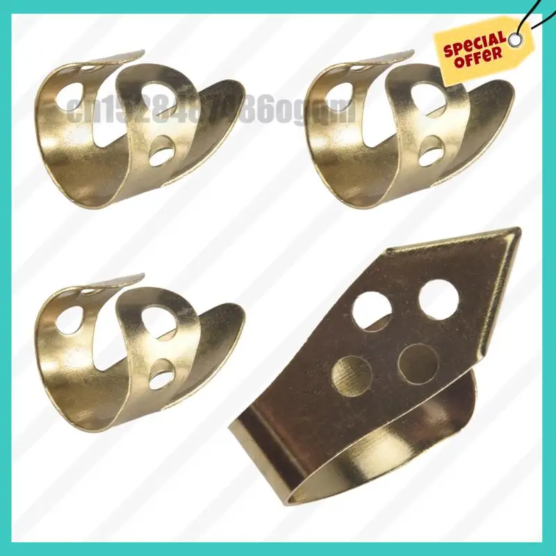 -ABJZ Guitar Finger Picks 3 Index Fingers + 1 Thumb Adjustable Metal Banjo Fingerstyle Pick Finger Protector