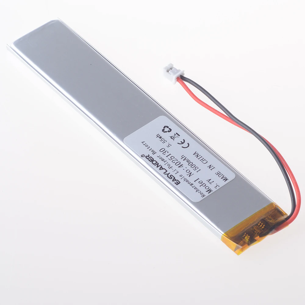 Variety Plugs 4025130 1500mAh Lipo Battery 3.7V Lithium Polymer Batteries for Cabinet Stair Sensor Light LED Lights Cell E-book