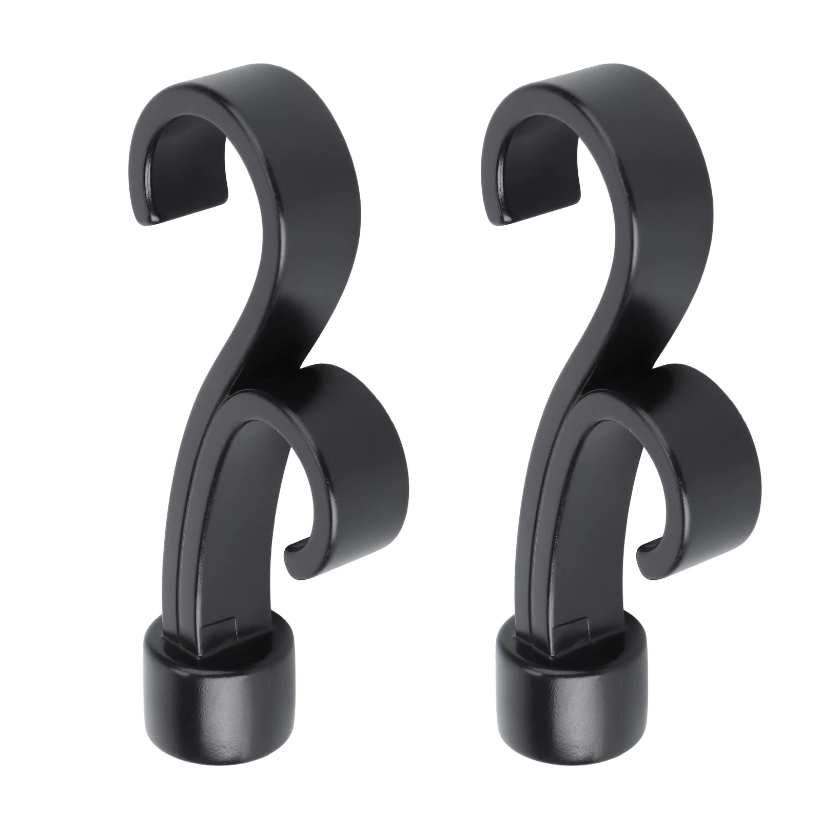 

2pcs Roman Rod End Double Hook Decorative Curtain Rod Head 3/4 Inches Black Install Home Decoration Living Room