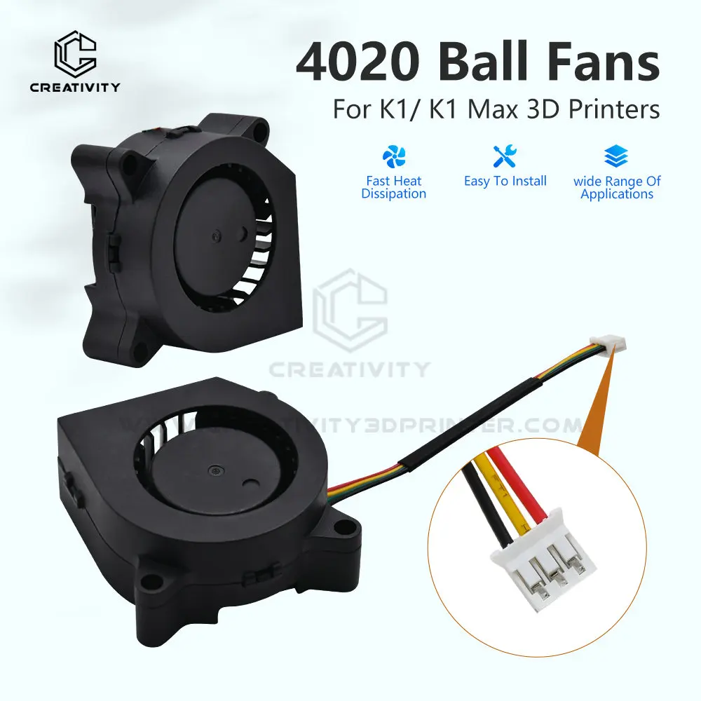 

For K1 series 3010/4020/6015 Fan Ball/Hydraulic Fan DC24V Cooling Hotend Fan 12000S for K1C/ K1/K1 Max series 3D Printer Parts